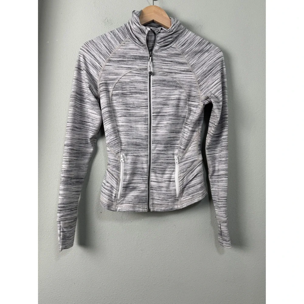 Lululemon Hustle‎ In Your Bustle Jacket Space Dye Camo White Silver Spoon RARE 4